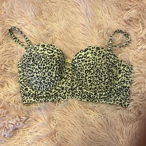 Target Swimwear Leopard Bikini Top NWT S/P